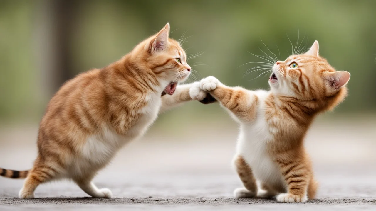 funny fighting cats