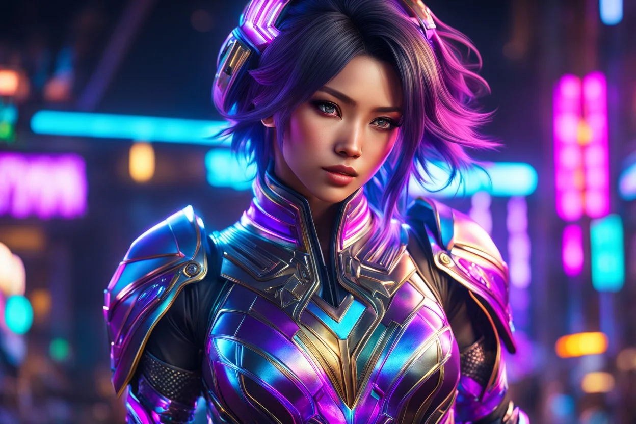 Silk in 8k cgi game artstyle, cover face, dynamic pose, oshare kei, hurufiyya, rtx , neon lights, intricate details, highly detailed, high details, detailed portrait, masterpiece,ultra detailed, ultra quality