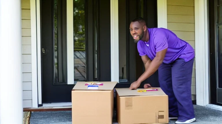 Tyrone suspiciously signs for fedex delivery on porch