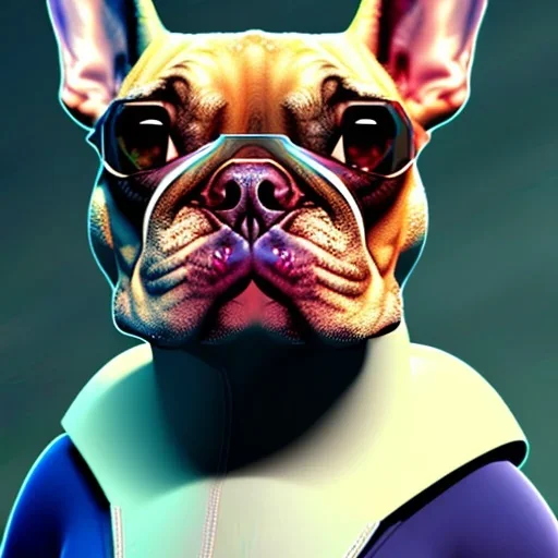 alien giraffe French bulldog super hero