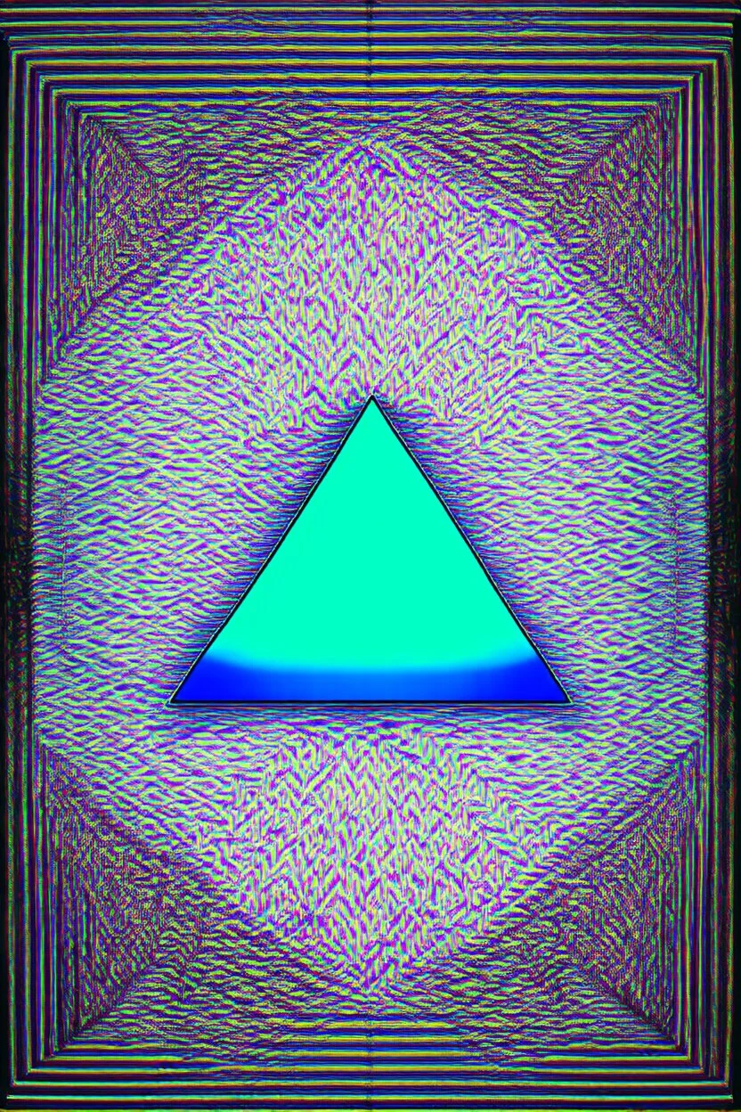 scale echo of collapsing triangle-based harmonics; surrealistic optical art