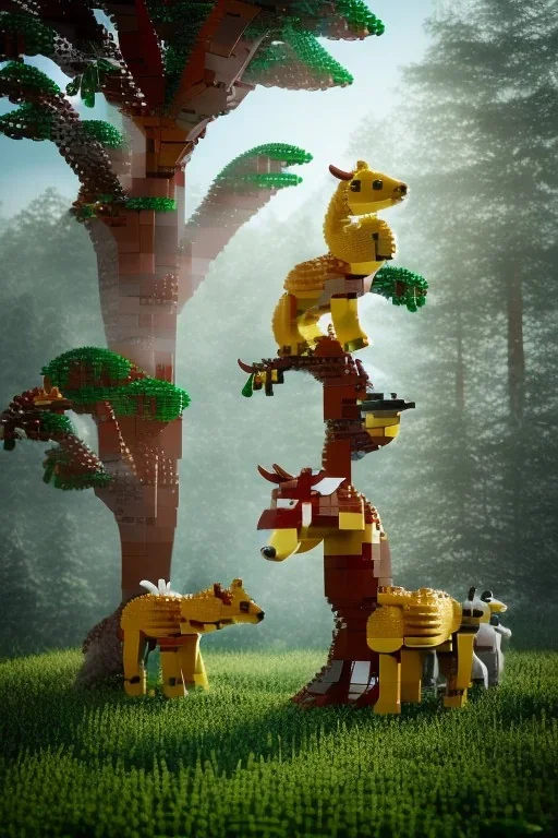 lego tree forest animals children