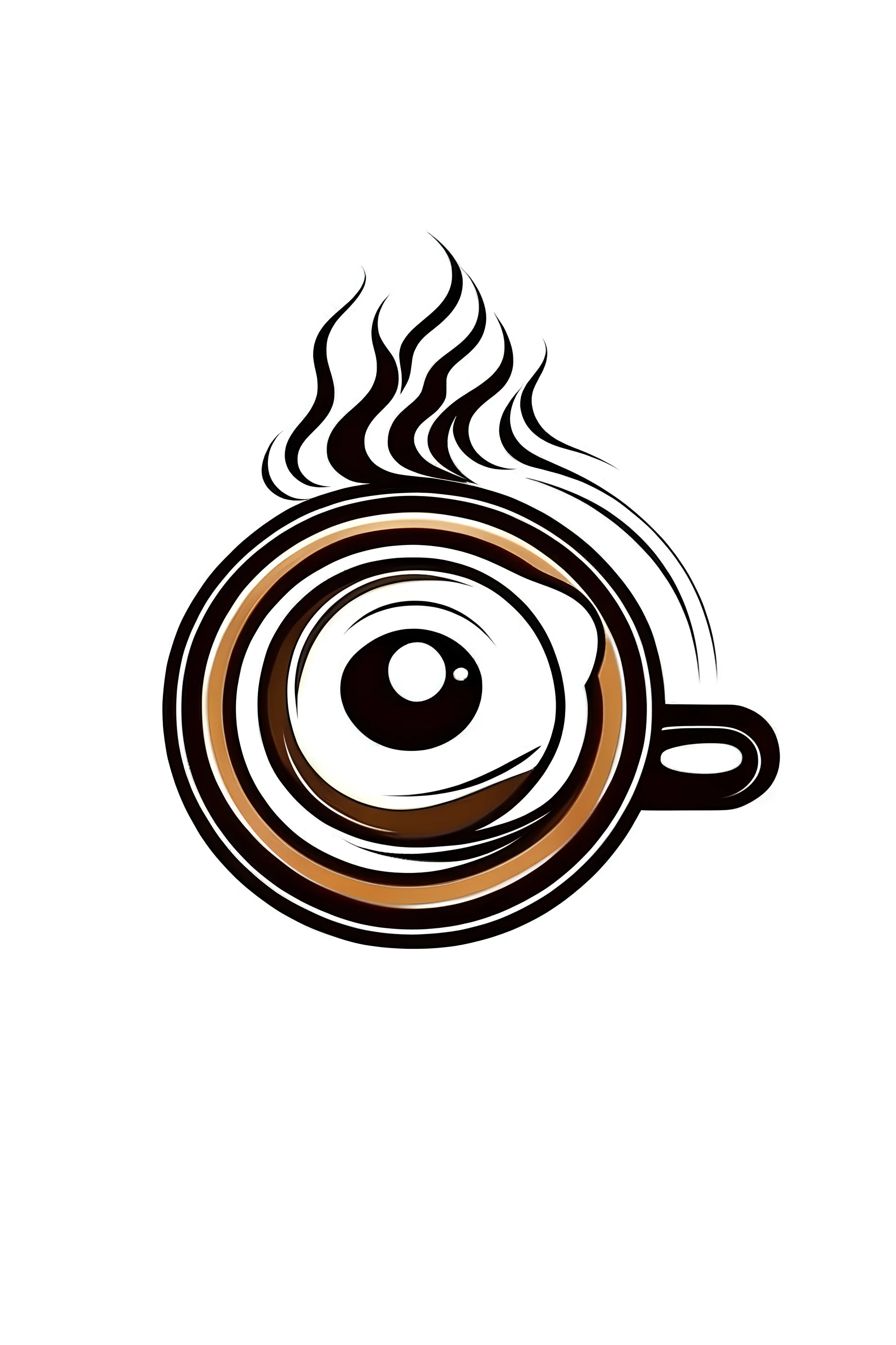 Logo the eye symbol with the coffee