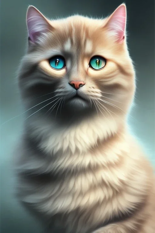 A highly detailed and hyper realistic drawing of a gorgeous and Goddess morphi cat, trending on artstation, sharp focus, studio photo, highly detailed, by greg rutkowski