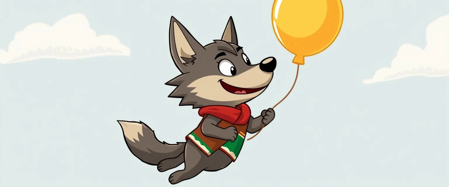 when you want to cuddle a stupid mexican cartoon wolf flying with a balloon