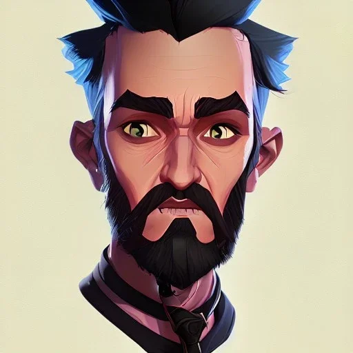 Portrait of a 30 year old strange wizard