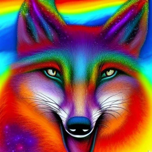 A magical spiritual rainbow fox