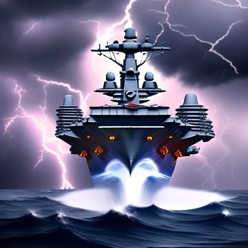 Aircraft Carrier In Severe Storm