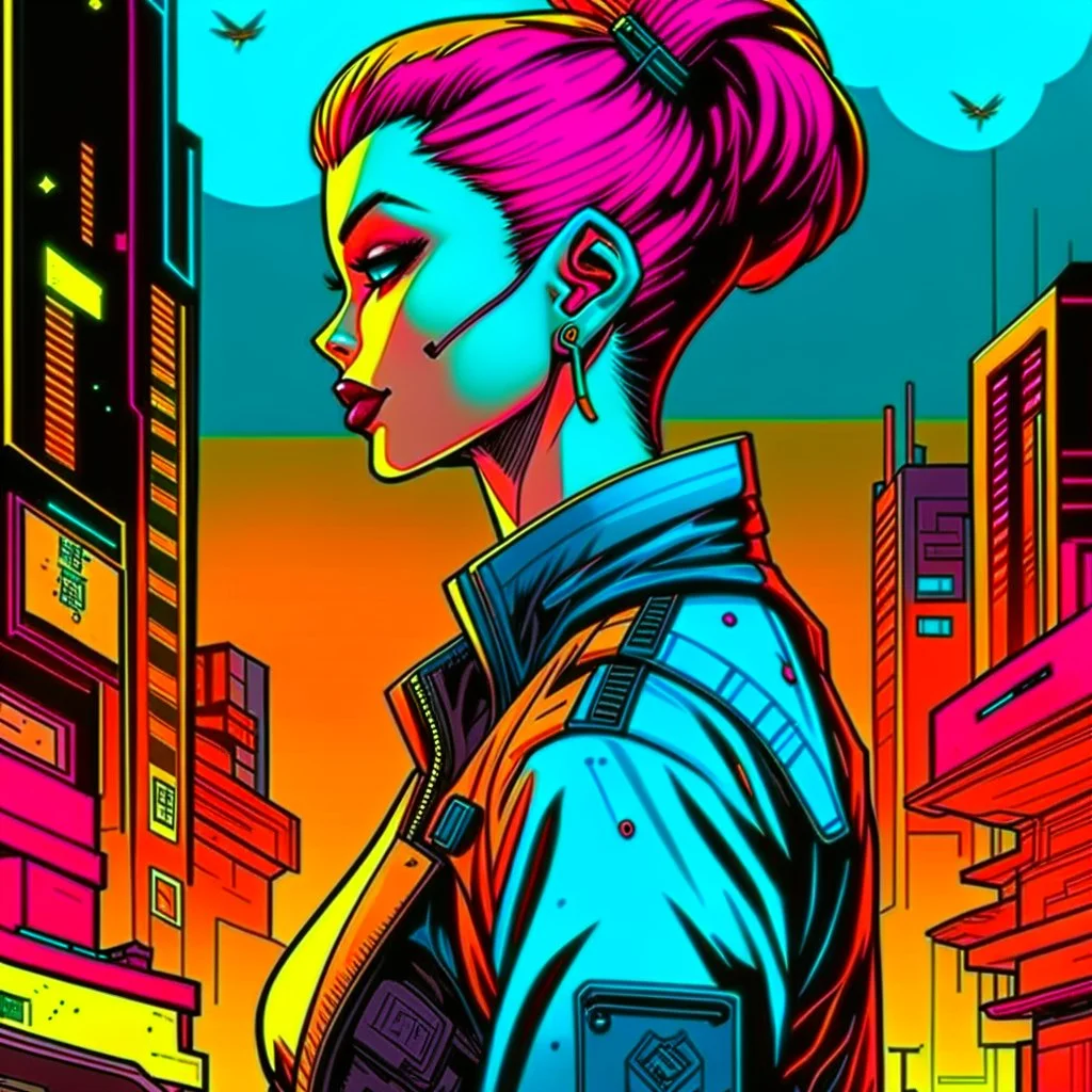 cyberpunk retro futuristic for comics