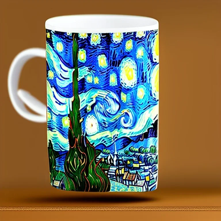 mug in style of van gogh