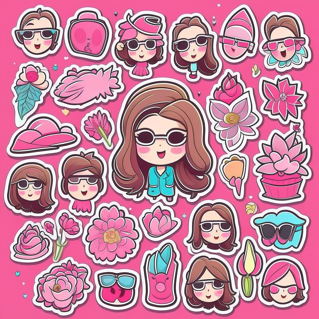 girly stickers template