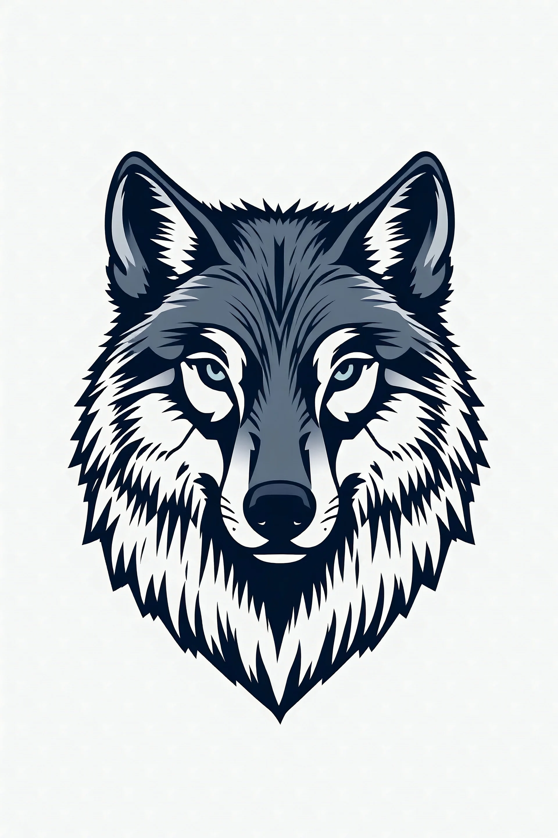 a wolf logo design with a sheep in the back