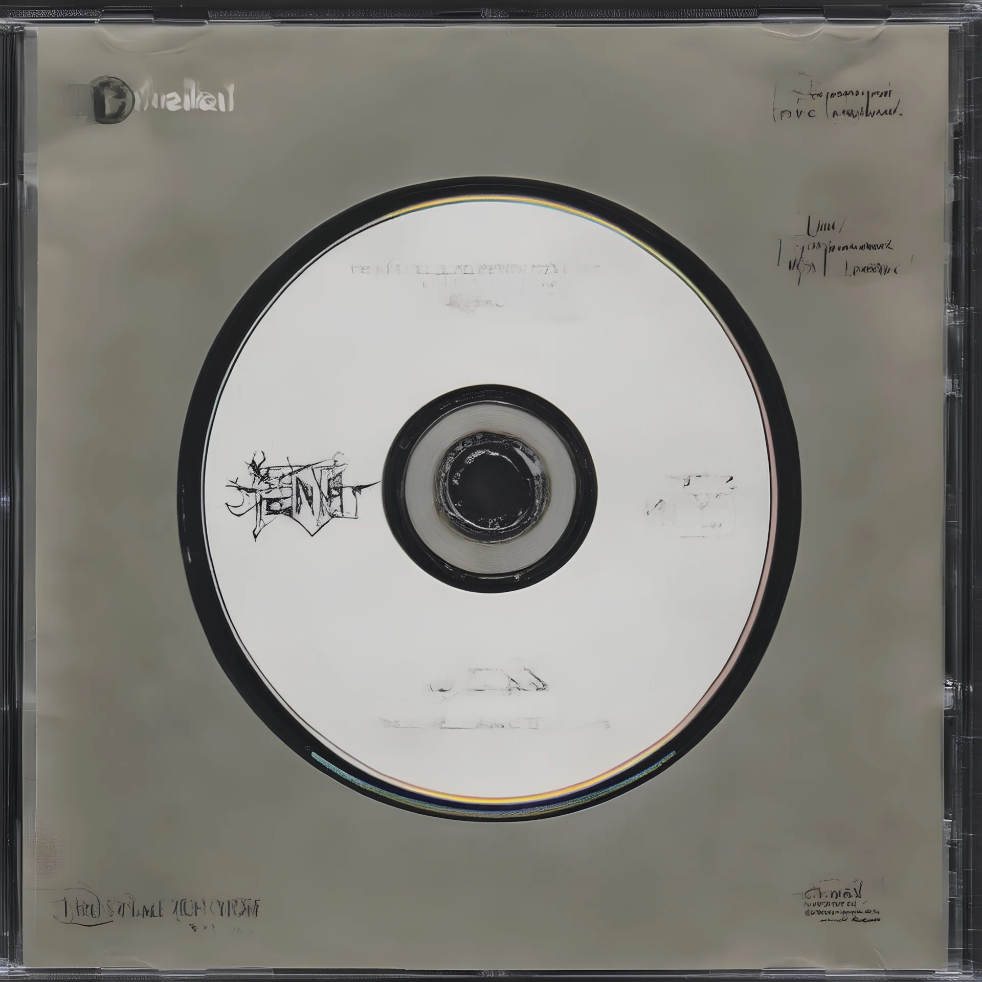 old cd cover with the word JEN and white background