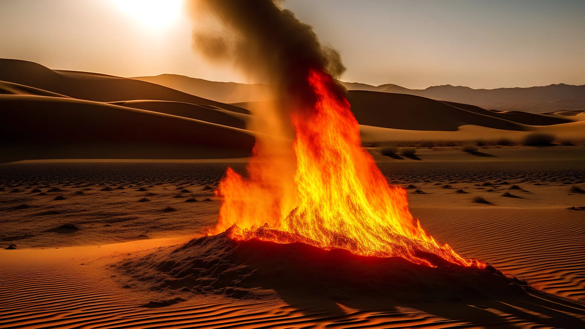 Fire in the desert