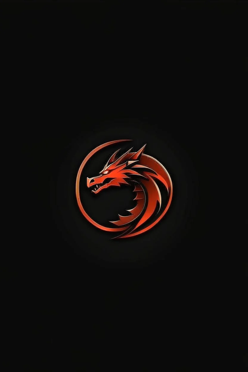 dragon minimalist logo, leather background