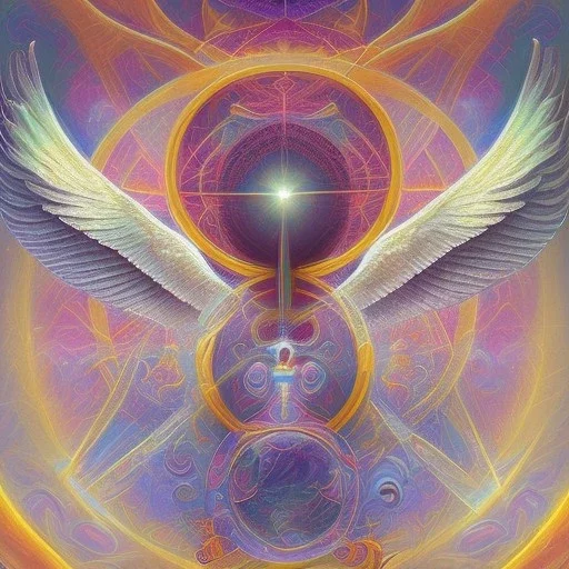 sacred geometry - subliminal angels of light love essence colourful, realistic, tones of norse mythology