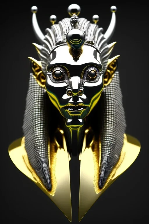 Silver alien, head, wicked, black eyes, blood, 8k, finely detailed, photo realistic, Anunnaki black male African Egyptian alien, cracks in the voodoo head, wicked,Asian turquoise eyes, crown, Elephant, 8k, finely detailed, photo realistic, tiger turquoise skull head gold dragon space alien sun skeleton gold gorilla silver crown silver eyes