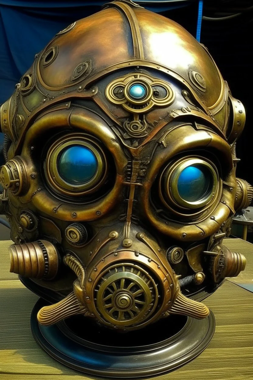steampunk giant alien face