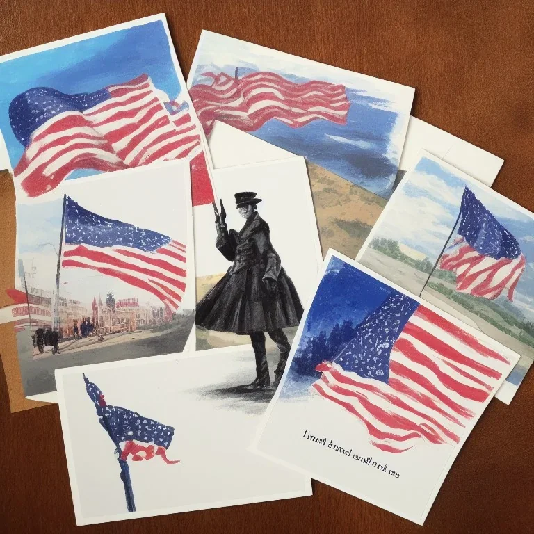 postcards with painted salutes