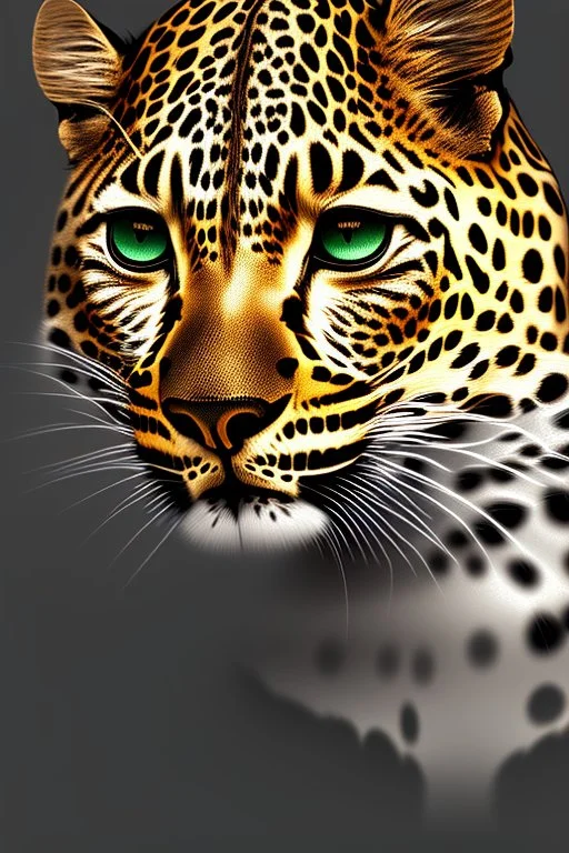 photorealism, leopard