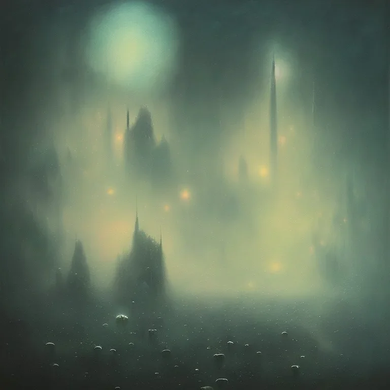 photographic camera in abstract style. fog and smoke in atmosphere. bokeh, lens flare. Dark mood. Dripping paint. oil on canvas, high detailed. beksinski