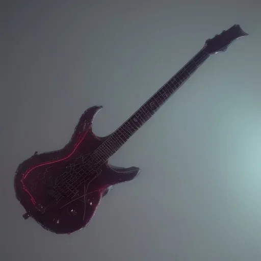 Cyberpunk GUITAR, hyper realistic