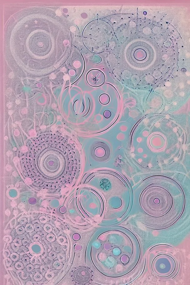 Abstract watercolor circles with Sketchy pencil outlines