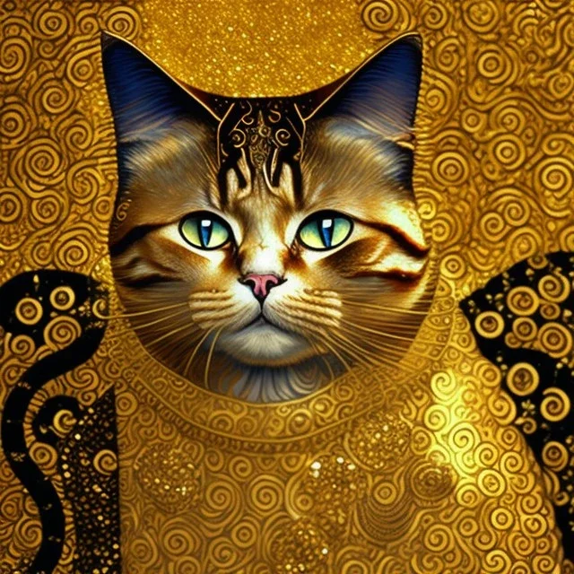 Cat goldene Adele painting style of Klimt