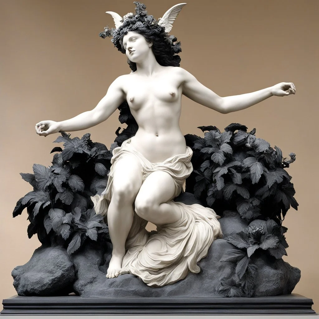 After "Bacchante" by Albert-Ernest Carrier-Belleuse, 1863. Musee d'Orsay, Paris Model: insane god/deicide art over a volcano