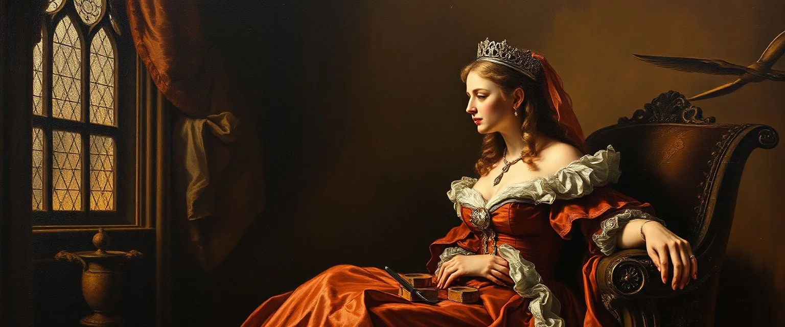 master oil painting by Rembrandt,every women has this nightmare, a princess steals her everything