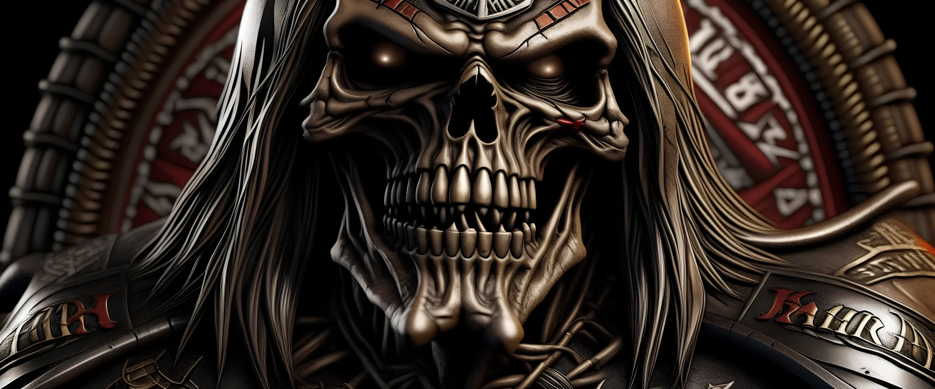 4K. REALISTIC FULL DETAILS; LOGO EMISSION HARD ROCK. SORCIER VAUDOU IRON MAIDEN