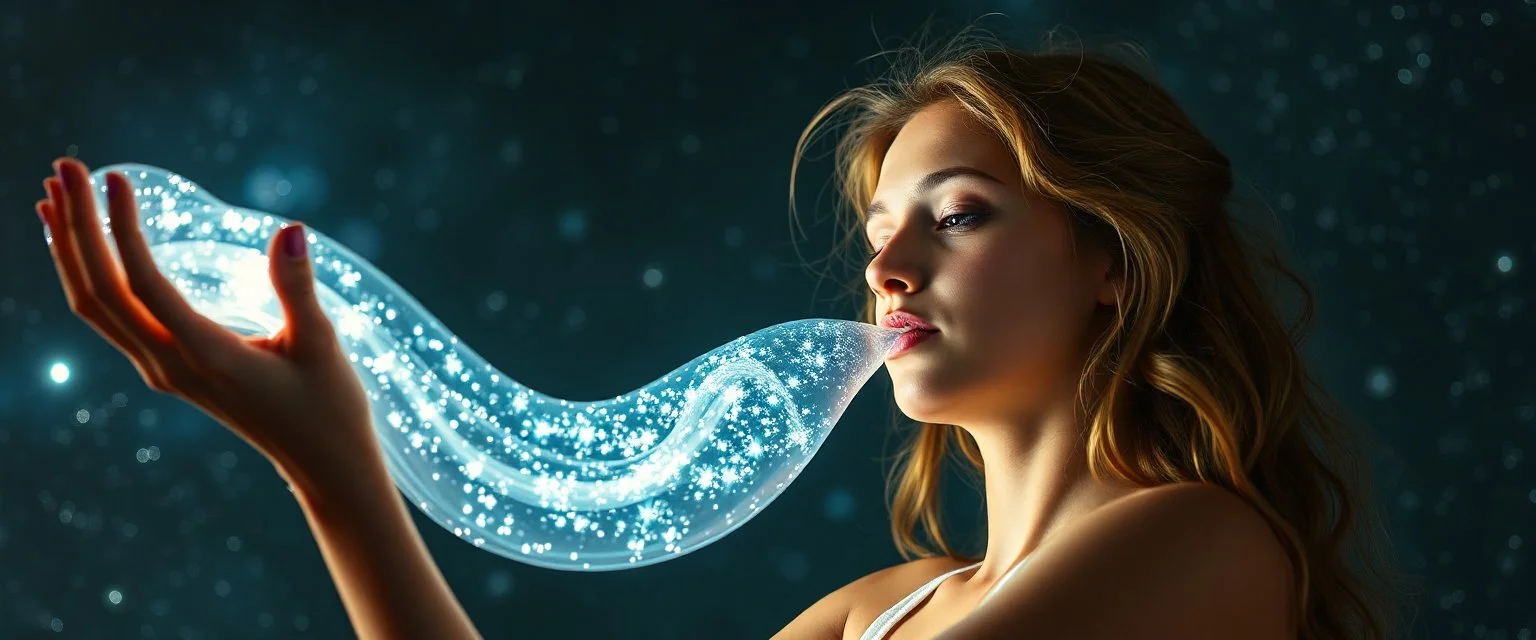 yoga mind bending quantum vuvuzela greek god gandalf as a young woman floating transparent shiny slug notes in the weirder universe