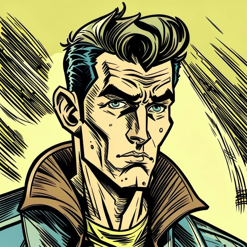 a comicbook image of a comic book style character with a nostalgic look