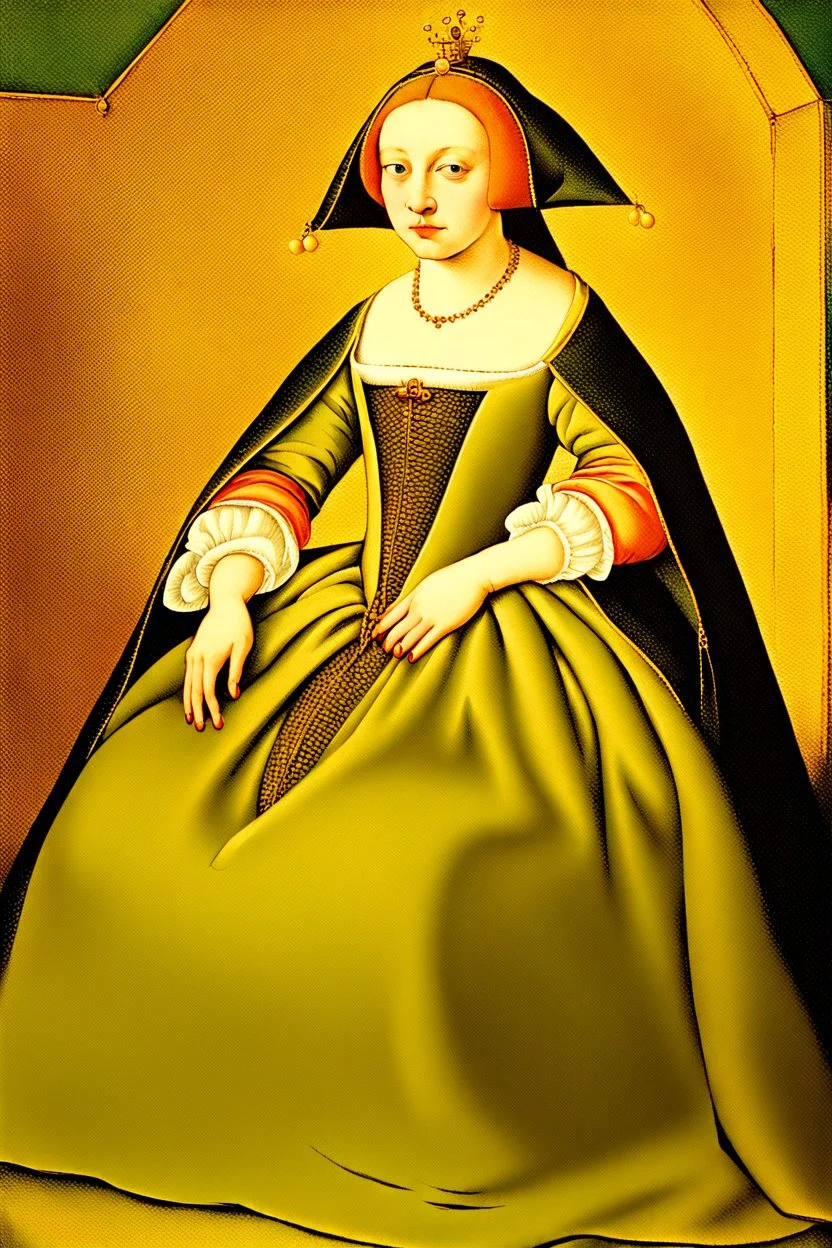 Johfar Bosschart style, beautiful young female in royal dress closeup portrait painted by Hieronymus Bosch