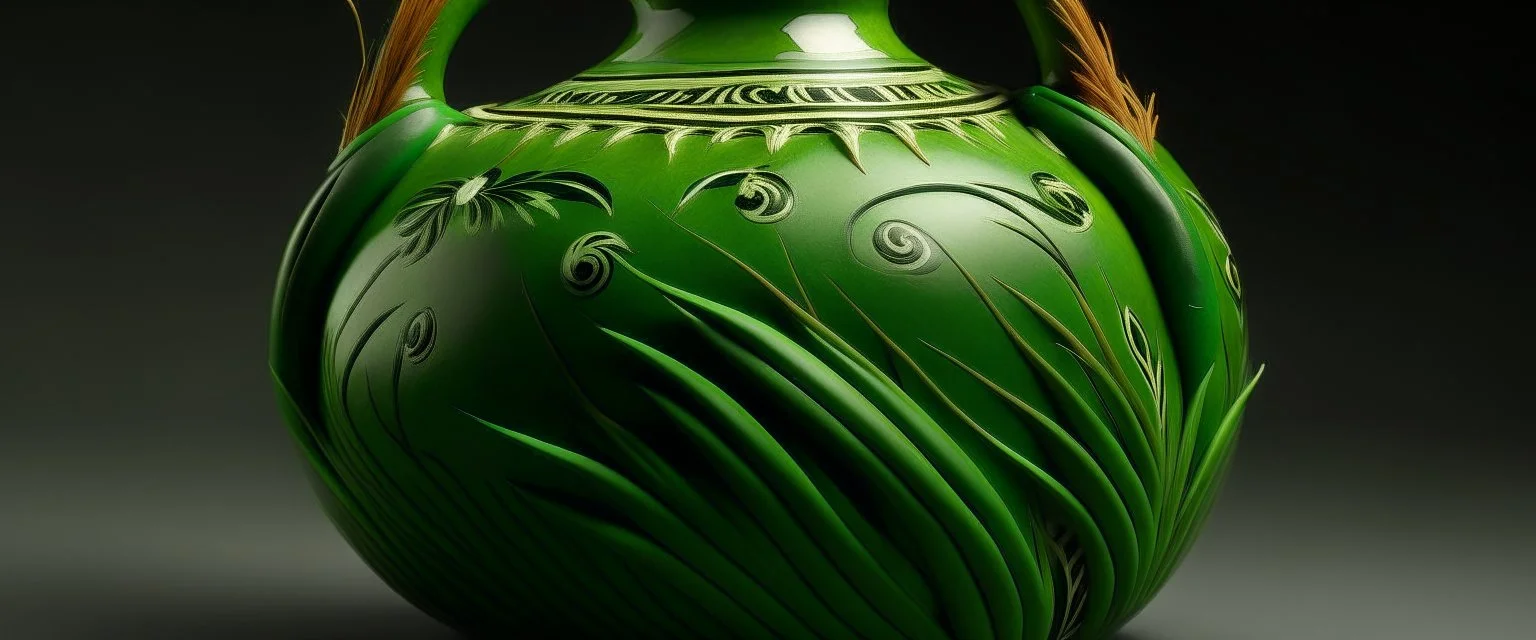 A green Grass Wildclaw designed in African pottery painted by Henry-Robert Brésil