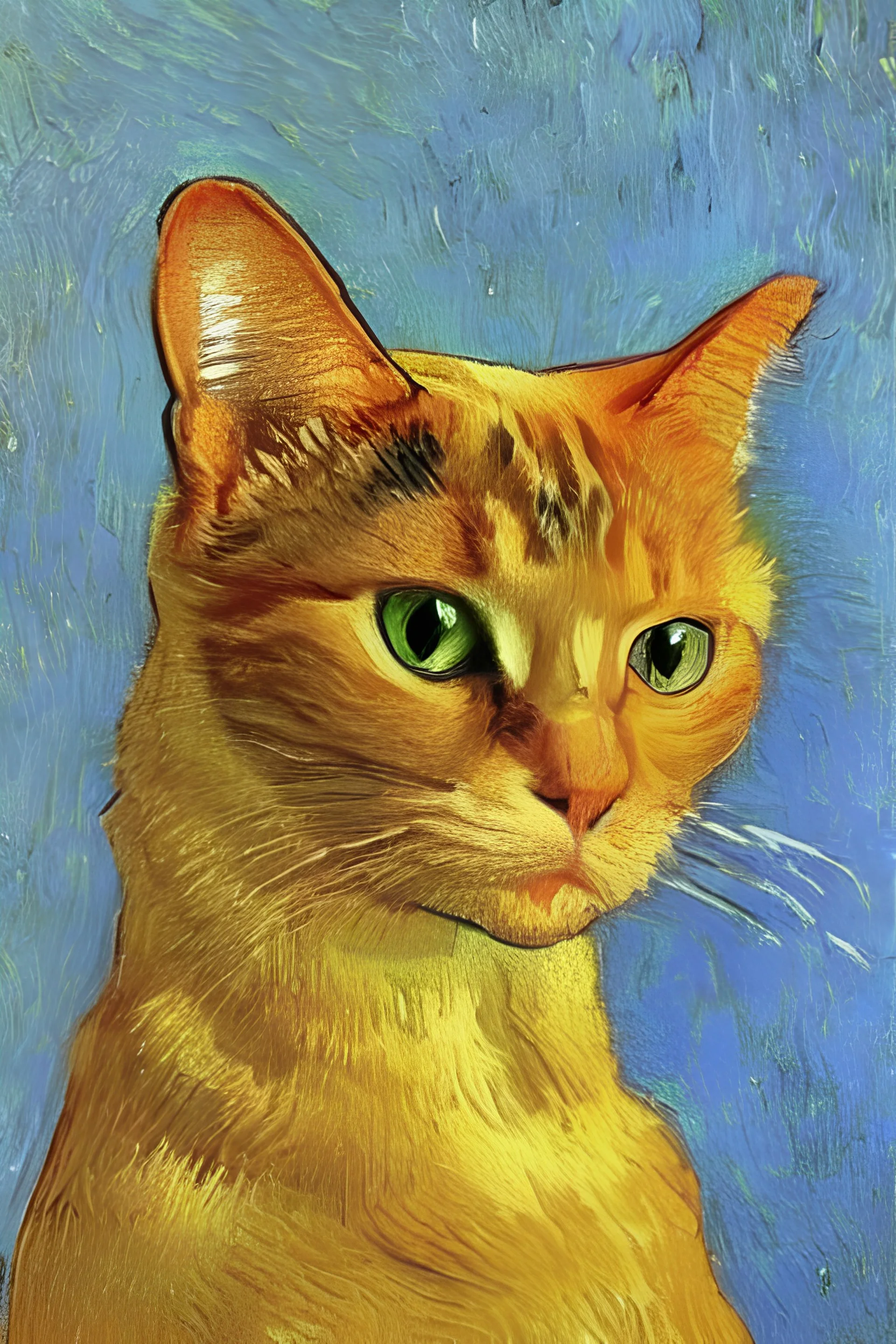 Portrait of a cat by Van Gogh