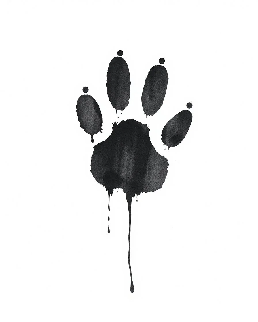 ink dog paw print