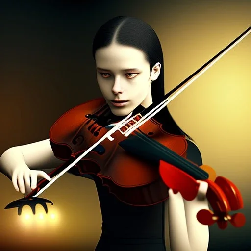 violin against pitch black background