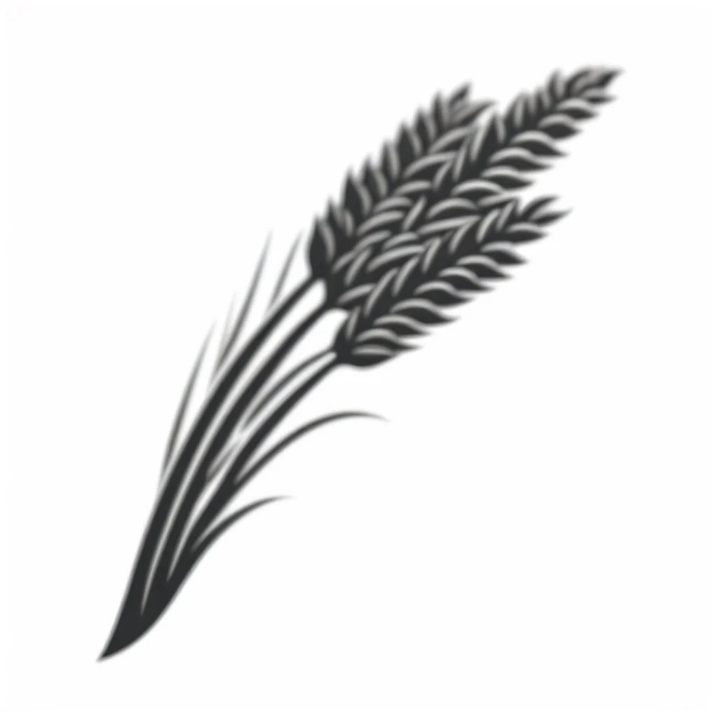 wheat, black on white logo, simple vector, high contrast