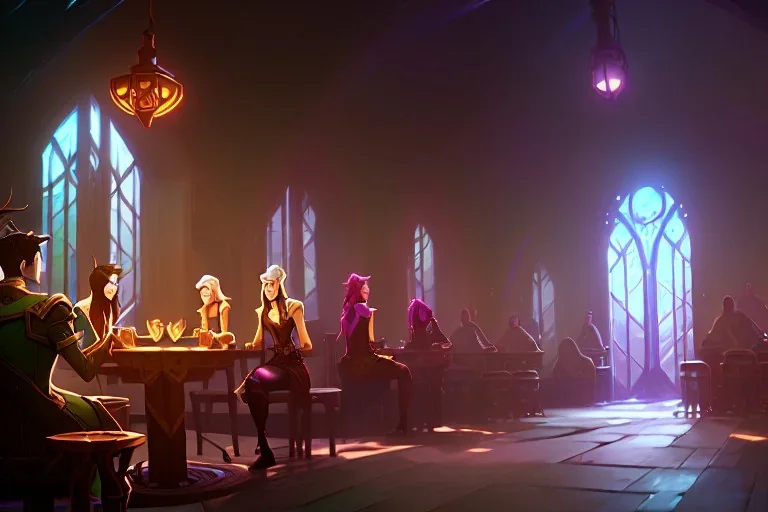 Magical fantasy elven coffee shop