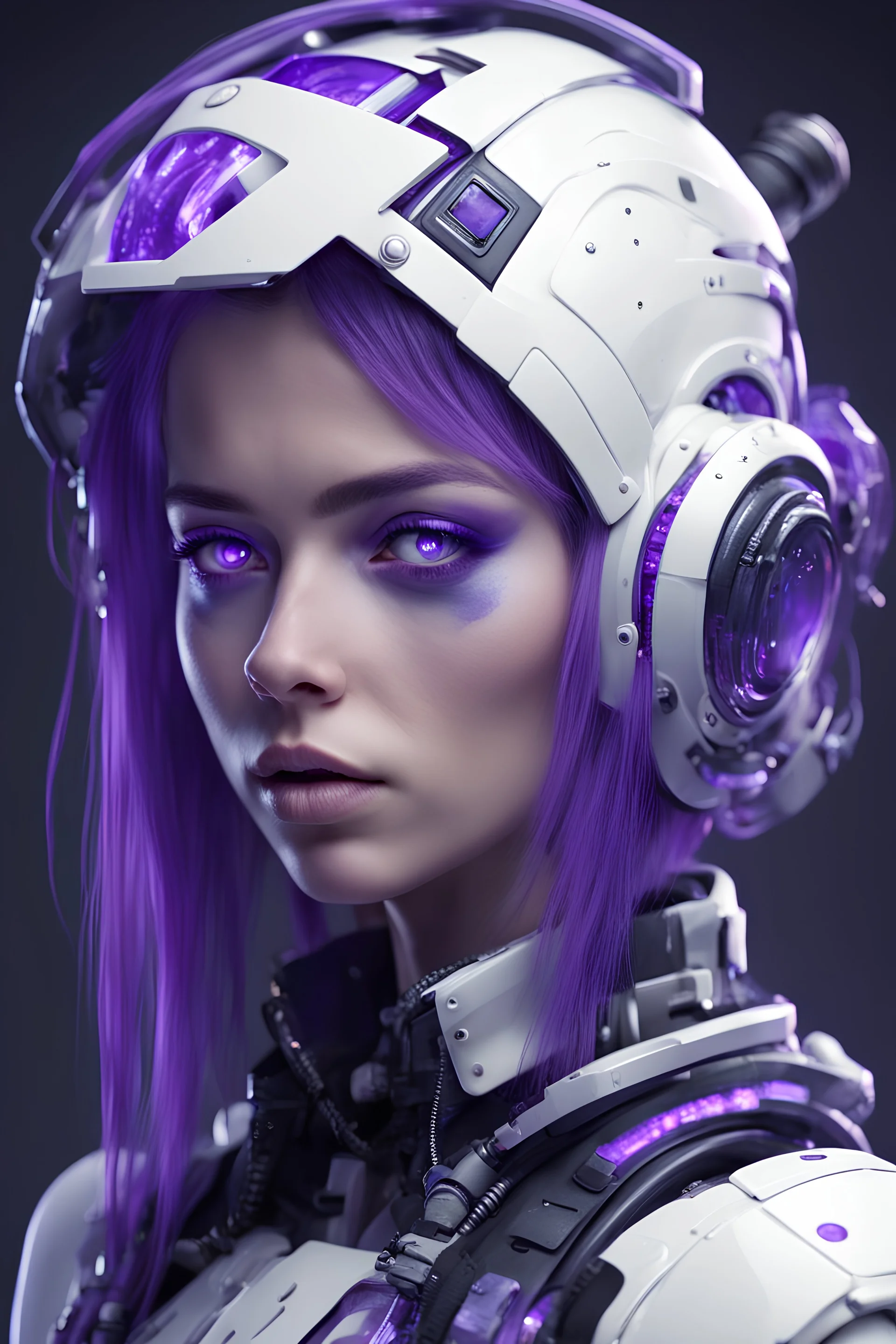 ciberpunk girl with white purple