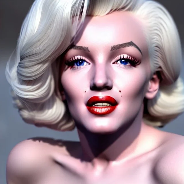 Realistic image portrait, Marylin Monroe, highly detailed, concept art, unreal engine 5, ray tracing, RTX, lumen lighting, ultra detail, volumetric lighting, 3d, finely drawn, high definition, high resolution.