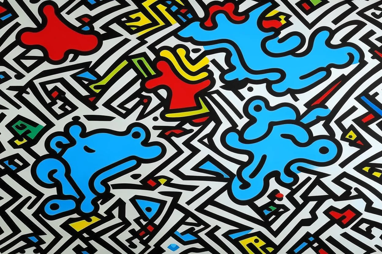 Geometric clouds by Keith Haring