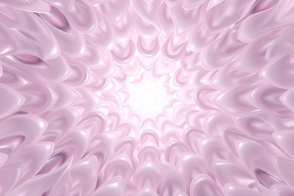 Mesmerizing 3d abstract visual, mass of flowing translucent shapes, centered, soft aesthetic, negative space.