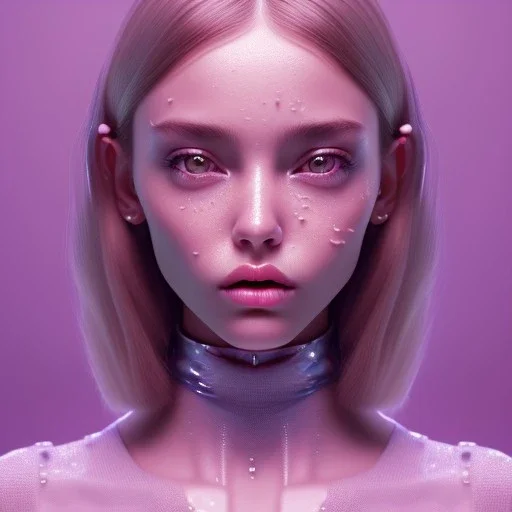 symmetrical isometric clean art of super cute cute girl, full wet lips, soft lighting, soft shadows, soft pastel gradients, high definition, 3d icon clay render, blender 3d, studio lighting, god rays, octane render, unreal engine 5