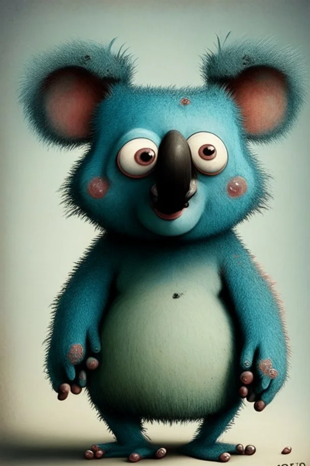 endearing but weird "ren and stimpy" style koala