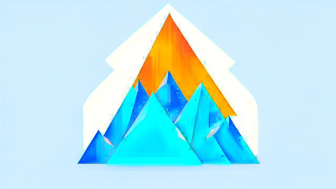 Generate a visually minimalist and memorable logo that embodies the principles of distinctiveness, simplicity, and memorability. Utilize a palette of Crisp Blue Ice, Pure White, and Vibrant Orange. Incorporate elements such as ice mountain and a flickering Flame. Ensure the logo reflects a holistic, educational, and therapeutic personality, appealing to a diverse audience.