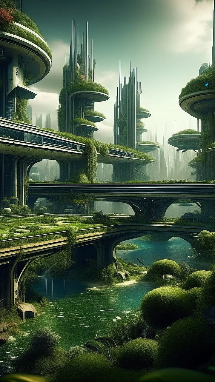 sci fi harbour city, gardens