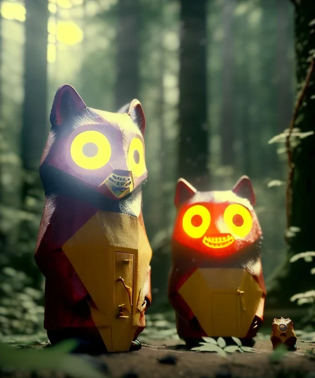 Wes Anderson photographer, night forest, Ultra realistic matryoshka, Japanese style, wide angle view, magic particles, soft color, highly detailed, unreal engine 5, ray tracing, RTX, lumen lighting, ultra detail, volumetric lighting, 3d, finely drawn, high definition.