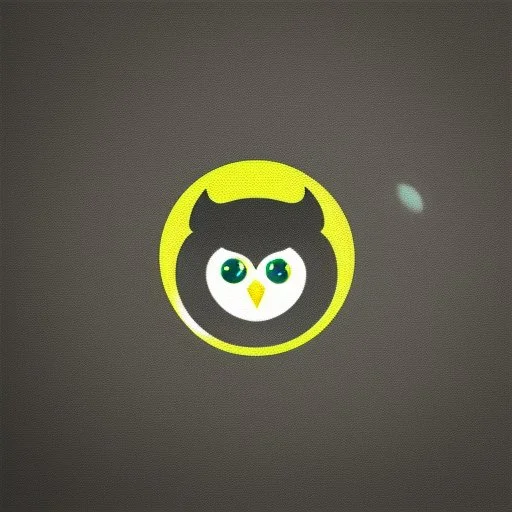 Owl + moon. Logo design minimalist. Soft colors. Simple,